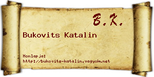 Bukovits Katalin névjegykártya